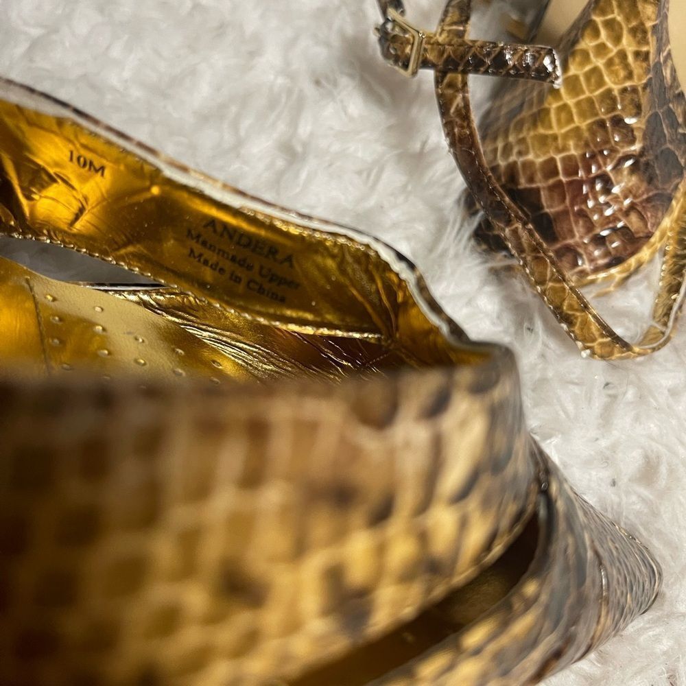 J.Renee synthetic Brown Snake Print Women's Heels SZ10 - Picture 9 of 11